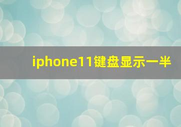 iphone11键盘显示一半