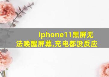 iphone11黑屏无法唤醒屏幕,充电都没反应