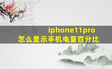 iphone11pro怎么显示手机电量百分比