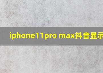 iphone11pro max抖音显示不全