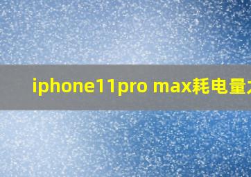 iphone11pro max耗电量太快