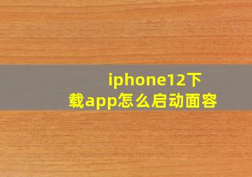 iphone12下载app怎么启动面容