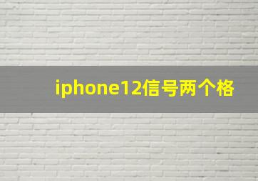 iphone12信号两个格