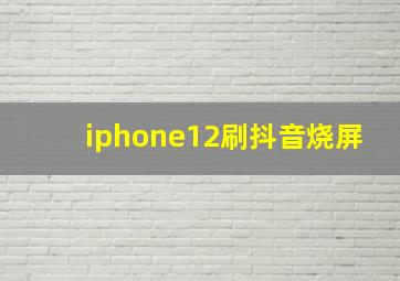 iphone12刷抖音烧屏