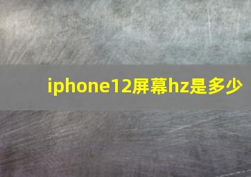 iphone12屏幕hz是多少