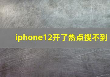 iphone12开了热点搜不到