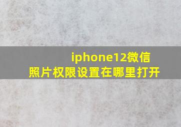 iphone12微信照片权限设置在哪里打开