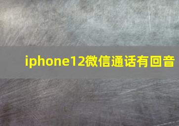 iphone12微信通话有回音