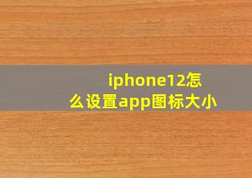 iphone12怎么设置app图标大小