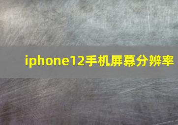 iphone12手机屏幕分辨率