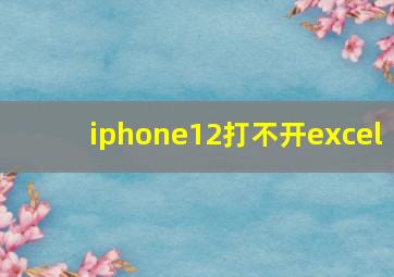 iphone12打不开excel