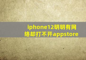 iphone12明明有网络却打不开appstore