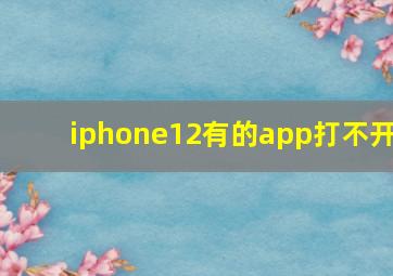 iphone12有的app打不开