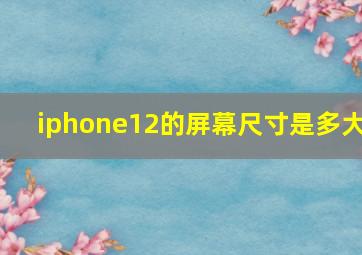 iphone12的屏幕尺寸是多大