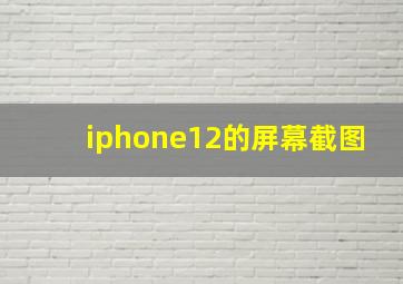 iphone12的屏幕截图