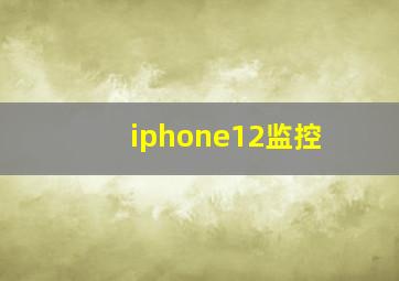 iphone12监控