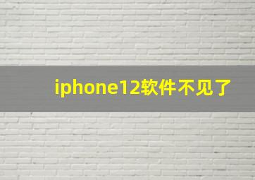 iphone12软件不见了