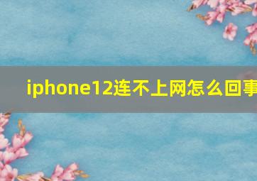 iphone12连不上网怎么回事