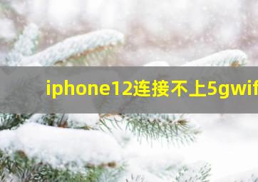 iphone12连接不上5gwifi