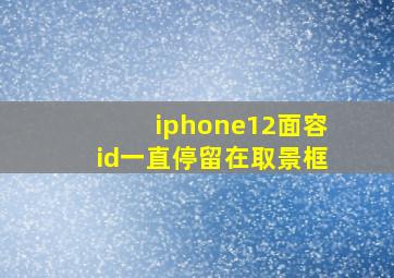 iphone12面容id一直停留在取景框