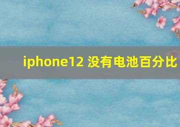 iphone12 没有电池百分比