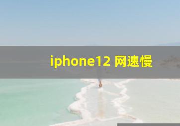 iphone12 网速慢