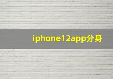 iphone12app分身