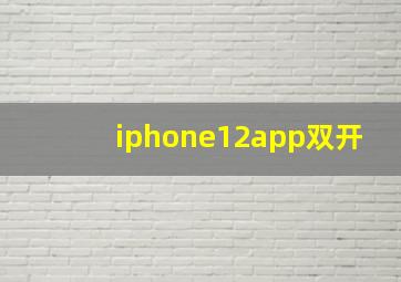 iphone12app双开