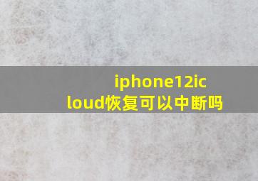 iphone12icloud恢复可以中断吗