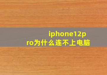 iphone12pro为什么连不上电脑