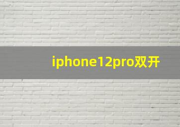 iphone12pro双开