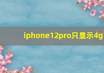 iphone12pro只显示4g