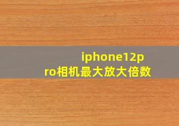 iphone12pro相机最大放大倍数