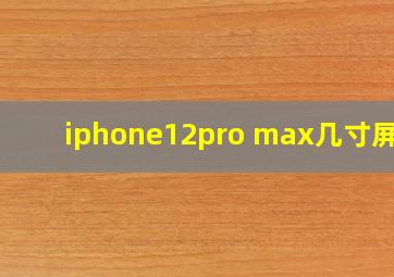 iphone12pro max几寸屏幕