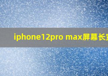 iphone12pro max屏幕长宽高