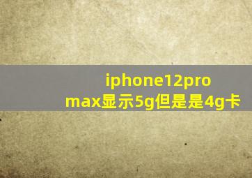 iphone12pro max显示5g但是是4g卡