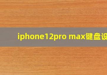 iphone12pro max键盘设置