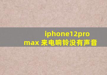 iphone12pro max 来电响铃没有声音