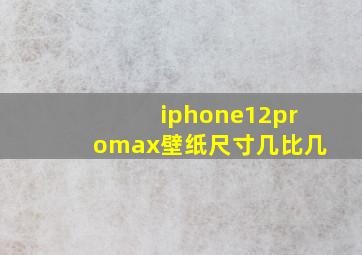 iphone12promax壁纸尺寸几比几