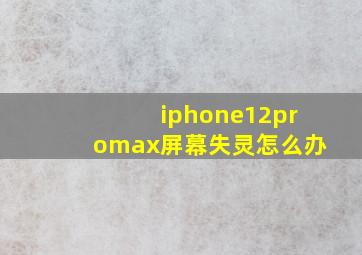 iphone12promax屏幕失灵怎么办