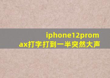 iphone12promax打字打到一半突然大声