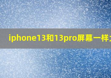 iphone13和13pro屏幕一样大吗