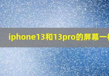 iphone13和13pro的屏幕一样吗