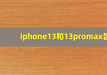 iphone13和13promax区别