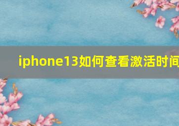 iphone13如何查看激活时间