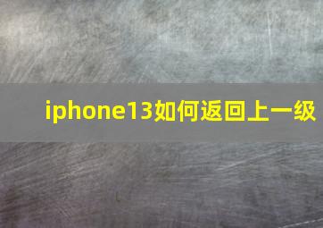 iphone13如何返回上一级