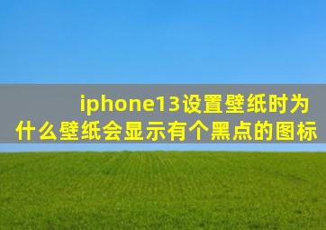 iphone13设置壁纸时为什么壁纸会显示有个黑点的图标