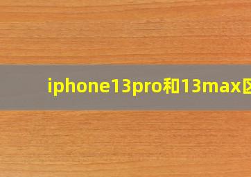 iphone13pro和13max区别