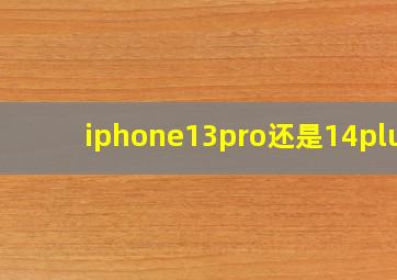 iphone13pro还是14plus