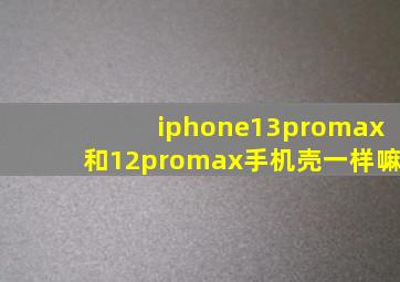 iphone13promax和12promax手机壳一样嘛